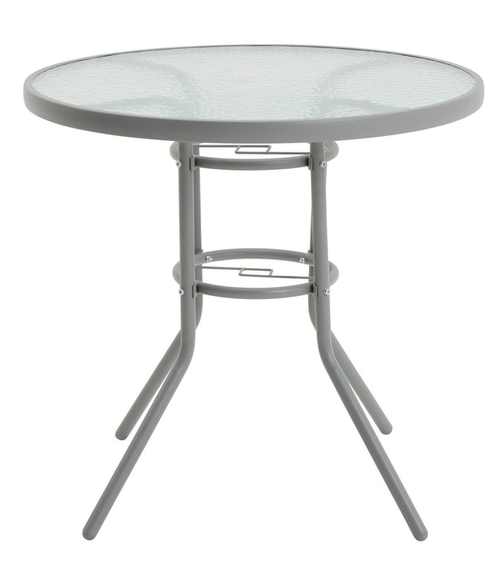 Home 4 Seater Metal Patio Set - Light Grey | Outdoor Garden Furniture