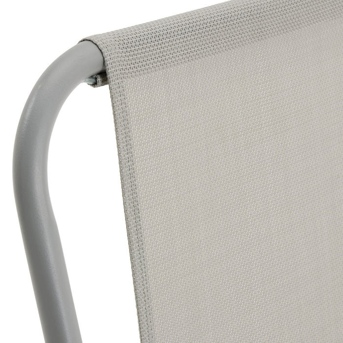 Home 4 Seater Metal Patio Set - Light Grey | Outdoor Garden Furniture