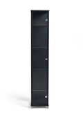 Home 4 Shelf 1 Door Display Cabinet - Black | Minimalist Interior Look