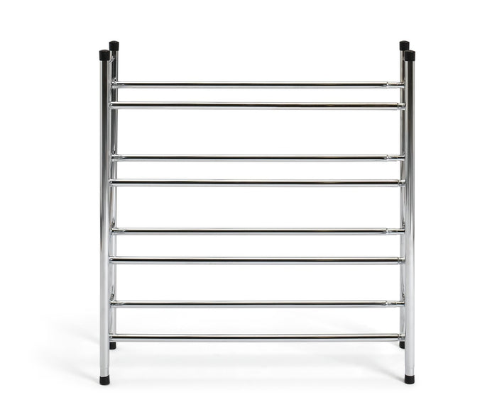Home 4 Shelf Ext Shoe Storage Rack - Chrome Plated | Organizer Hallway Closet