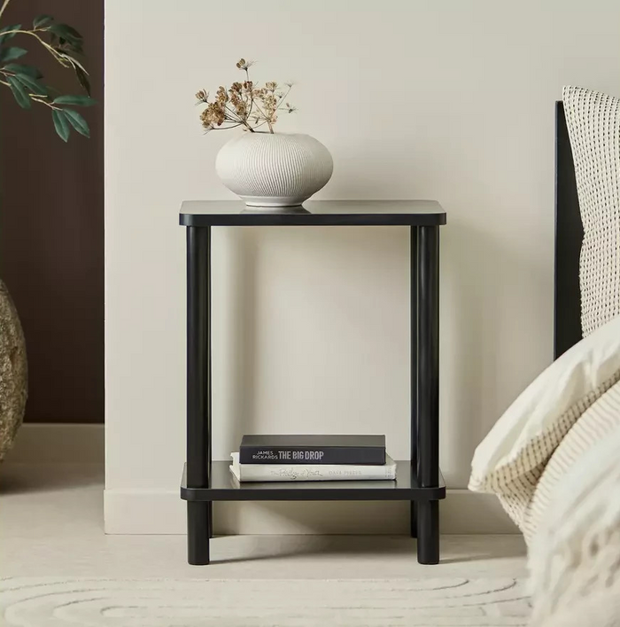 Home Andrea Set of 2 Bedside Tables Black | Bedroom Nightstand Furniture Set