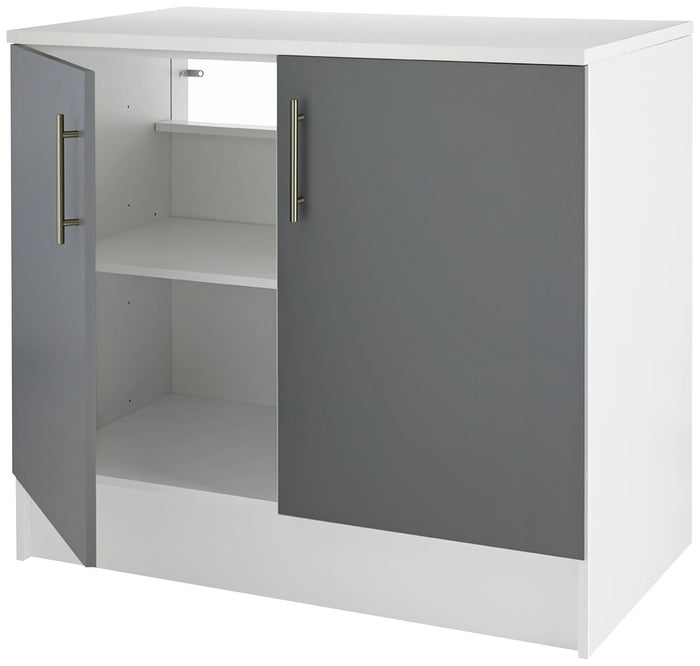 Home Athina 1000mm Fitted Kitchen Base Unit - Grey | Modular or DIY Kitchens