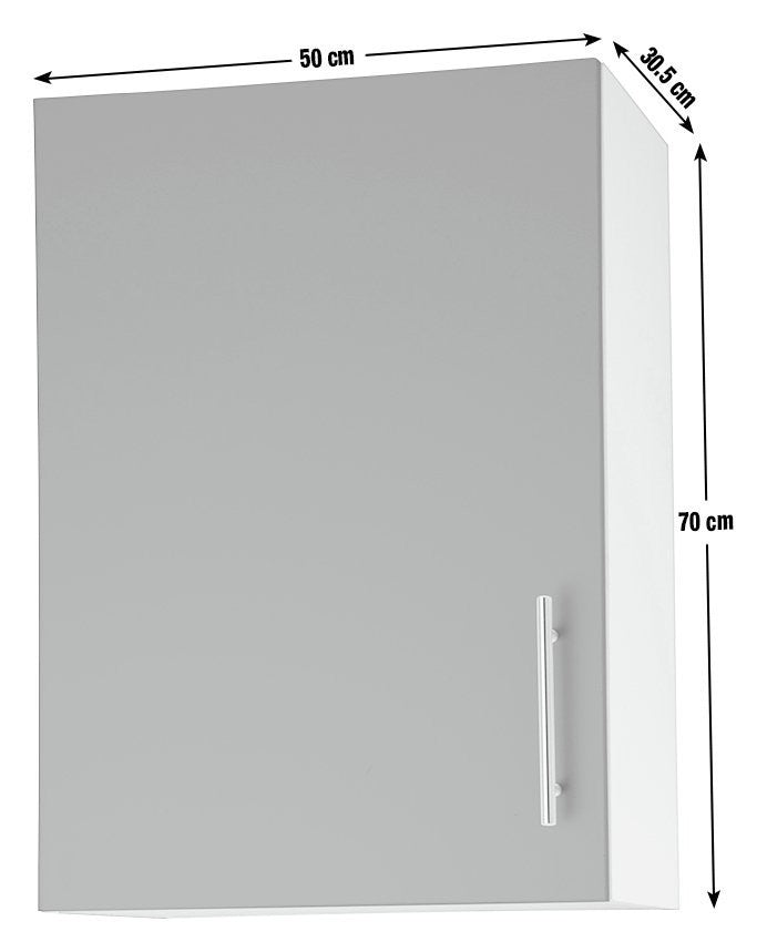 Home Athina 500mm Fitted Kitchen Wall Unit - White | Compact kitchen storage