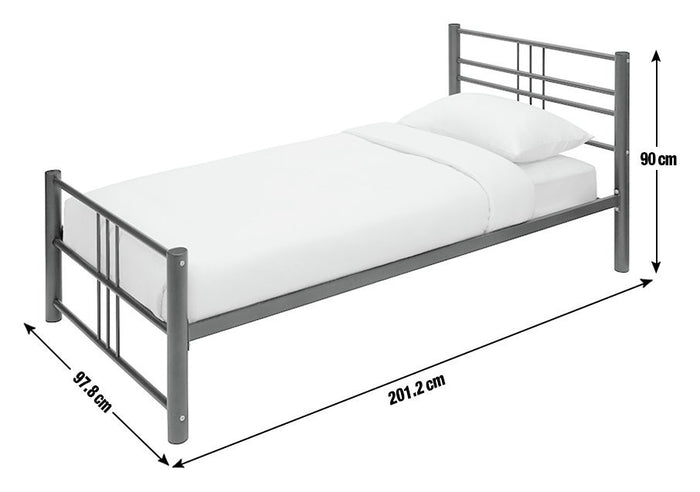 Home Atlas Single Metal Bed Frame - Black | Modern Strong Bedroom Furniture Bed