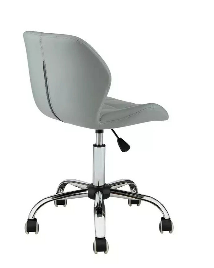 Home Boutique Faux Leather Office Chair Grey | Modern Desk Chair Home Office Fur