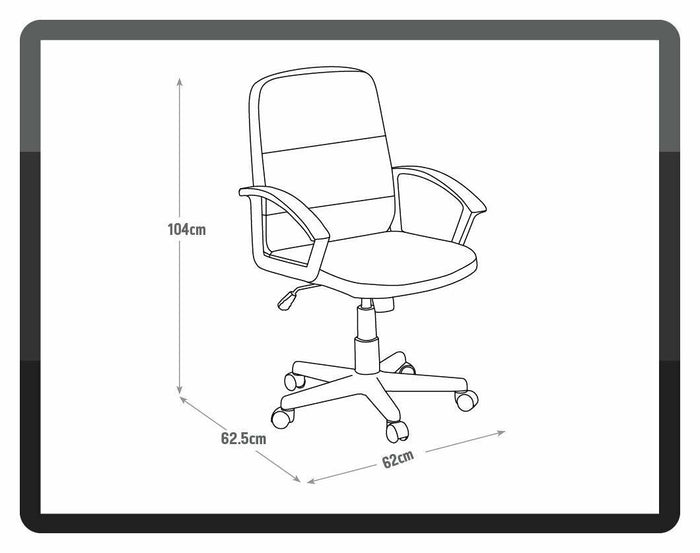 Home Brixham Faux Leather Office Chair - Black | Ergonomic Desk Chair Adjustable