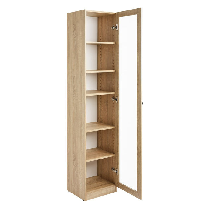 Home Carla 1 Door Display Cabinet - Oak | Style and storage to any room