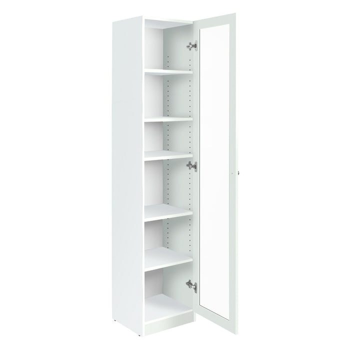 Home Carla 1 Door Display Cabinet - White | Glass Showcase Styling