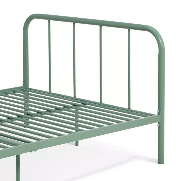 Home Charlie Small Double Bed Frame Sage Green | Metal Bedroom Furniture