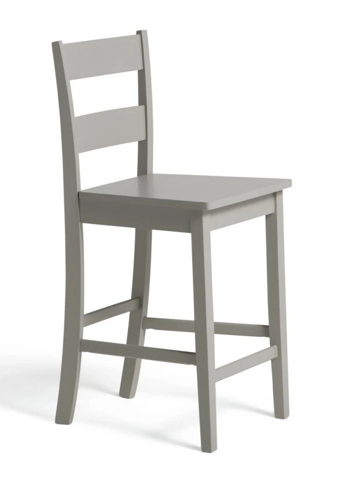 Home Chicago Pair of Bar Stools Grey | Kitchen Breakfast Bar Chairs Furniture