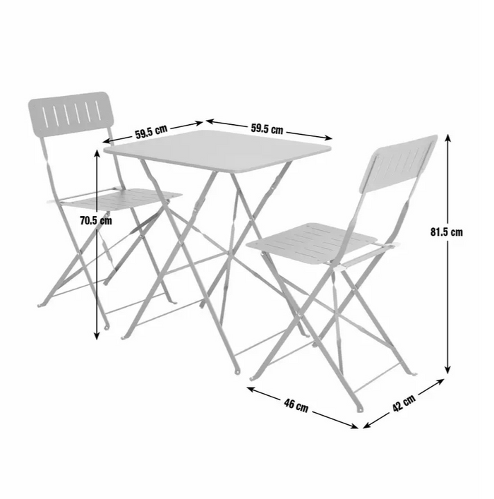 Home Eden 2 Seater Metal Bistro Set | Outdoor Garden Patio Furniture Set