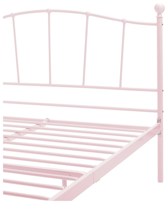 Home Fleur Double Metal Bed Frame - Pink