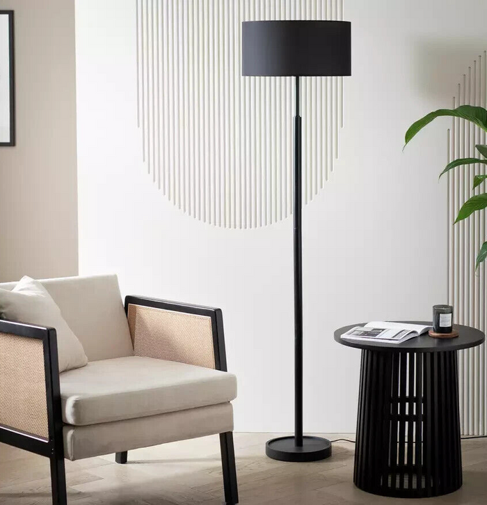 Home Gloss Stick Floor Lamp Black | Modern Tall Standing Light for Living Room