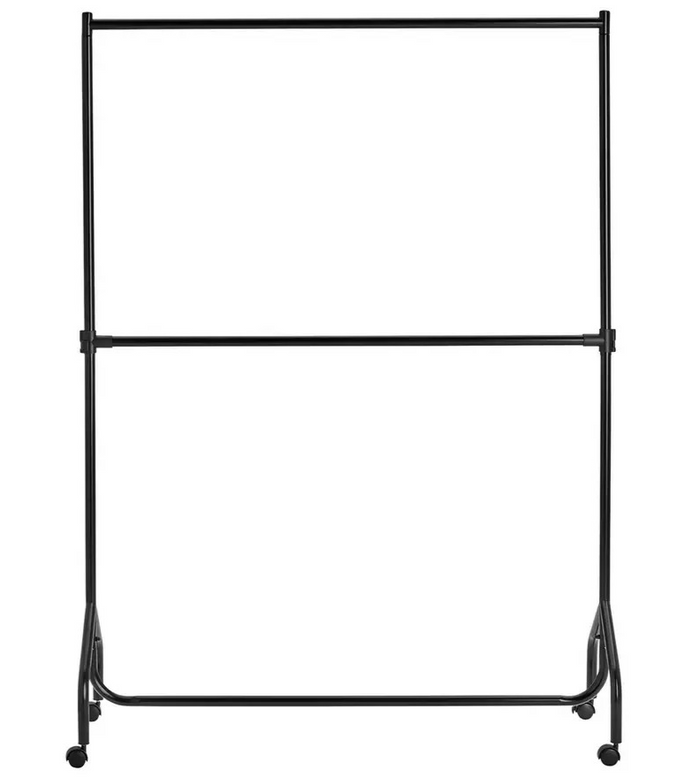Home Heavy Duty 4 Feet Clothes Rail Black | Garment Hanging Rail Clothes Storage