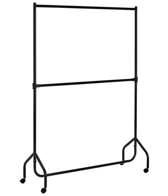 Home Heavy Duty 4 Feet Clothes Rail Black | Garment Hanging Rail Clothes Storage