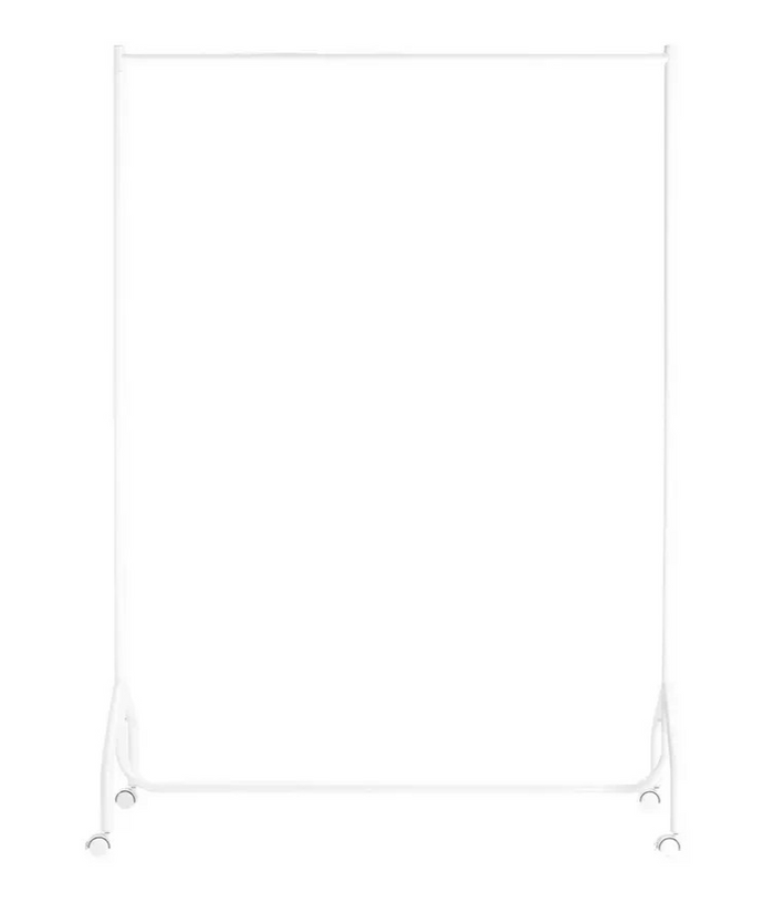 Home Heavy Duty Single 4 Feet Clothes Rail White | Garment Hanging Rail Clothes