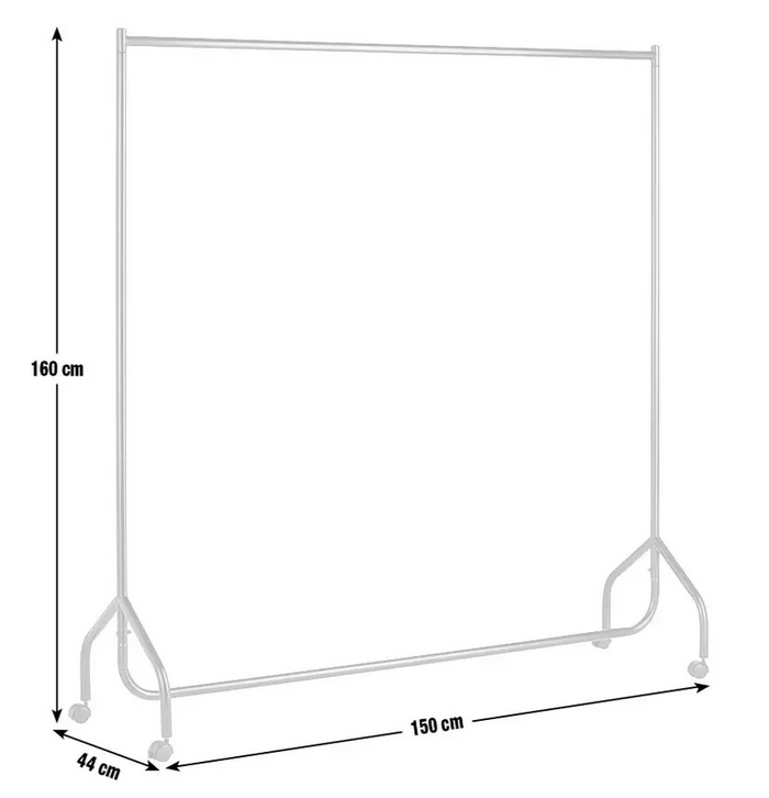 Home Heavy Duty Single 5 Feet Clothes Rail Black | Garment Hanging Rail Clothes