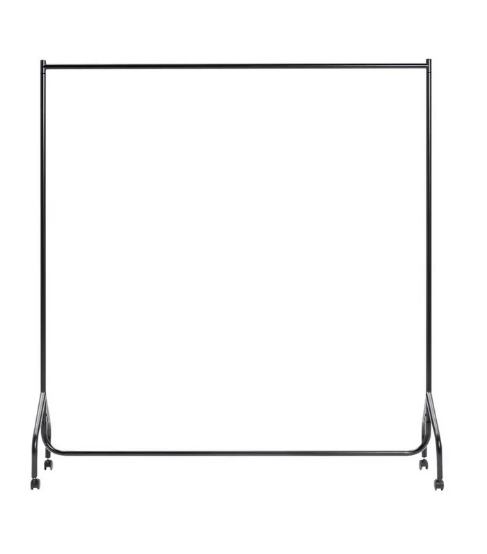 Home Heavy Duty Single 5 Feet Clothes Rail Black | Garment Hanging Rail Clothes