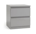 Home Jenson 2 Drawer Bedside Table - Gloss Grey | Sleek Minimalist Look