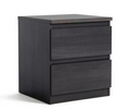 Home Jenson 2 Drawer Bedside Table Black Oak Effect | Bedroom Storage Nightstand