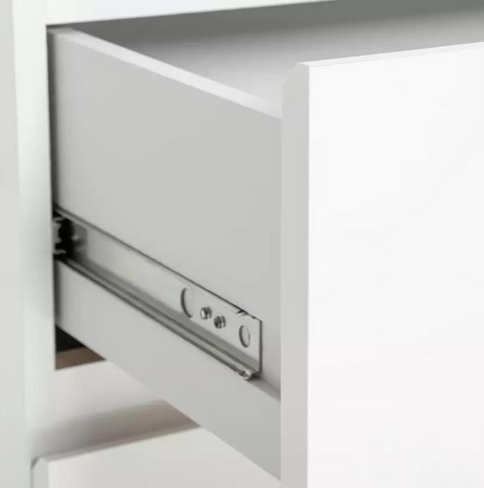 Home Jenson 2 Drawer Bedside Table Matte White | Bedroom Storage Nightstand Unit
