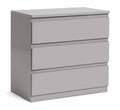 Home Jenson 3 Drawer Chest - Grey Gloss | Organizer Bedroom Furniture