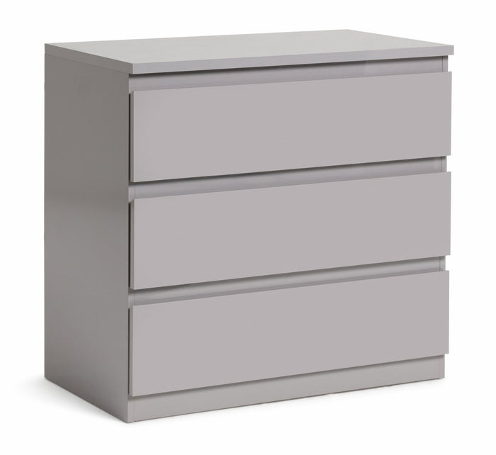 Home Jenson 3 Drawer Chest - Grey Gloss | Organizer Bedroom Furniture