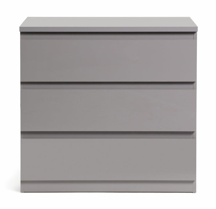 Home Jenson 3 Drawer Chest - Grey Gloss | Organizer Bedroom Furniture