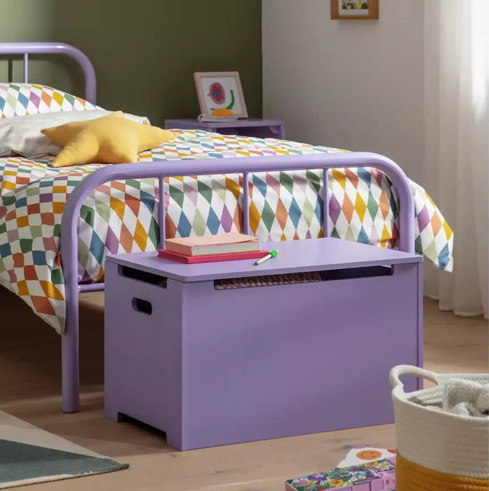 Home Kids Joni Toy Box Lilac | Children's Toy Storage Chest Bedroom Furniture
