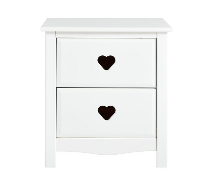 Home Kids Mia 2 Drawer Bedside Table - White | Kids’ Room Furniture Storage