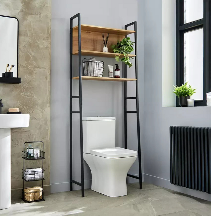 Home Loft Living Over Toilet Storage Unit Oak | Bathroom Storage Cabinet