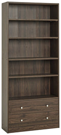 Home Maine 2 Drawer Bookcase - Walnut | Neat Accessory Storage