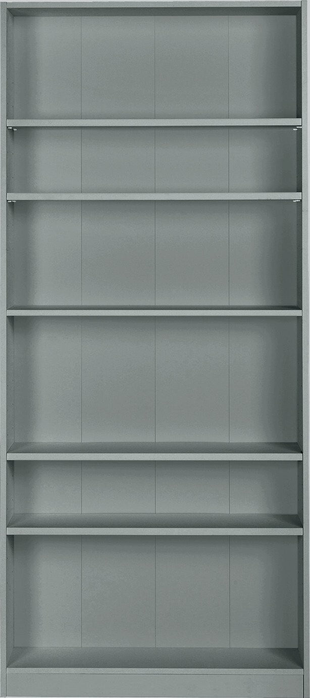 Home Maine Bookcase - Grey | Modern Tall Storage Shelf for Books Living Room