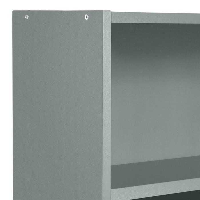 Home Maine Bookcase - Grey | Modern Tall Storage Shelf for Books Living Room