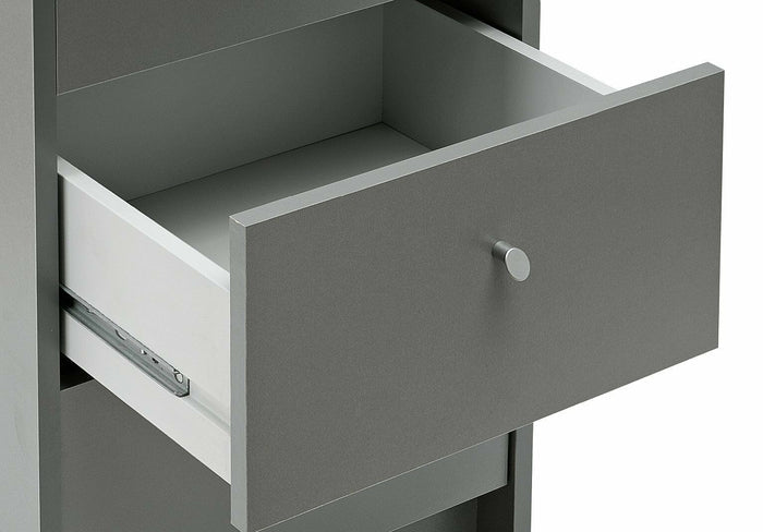 Home Malibu 3 Drawer Office Desk - Grey | Compact Desk for Work or Home Office