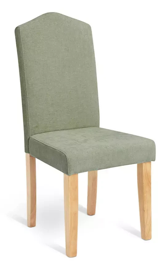 Home Midback Pair of Fabric Dining Chairs Green | Modern Kitchen Dining Seating