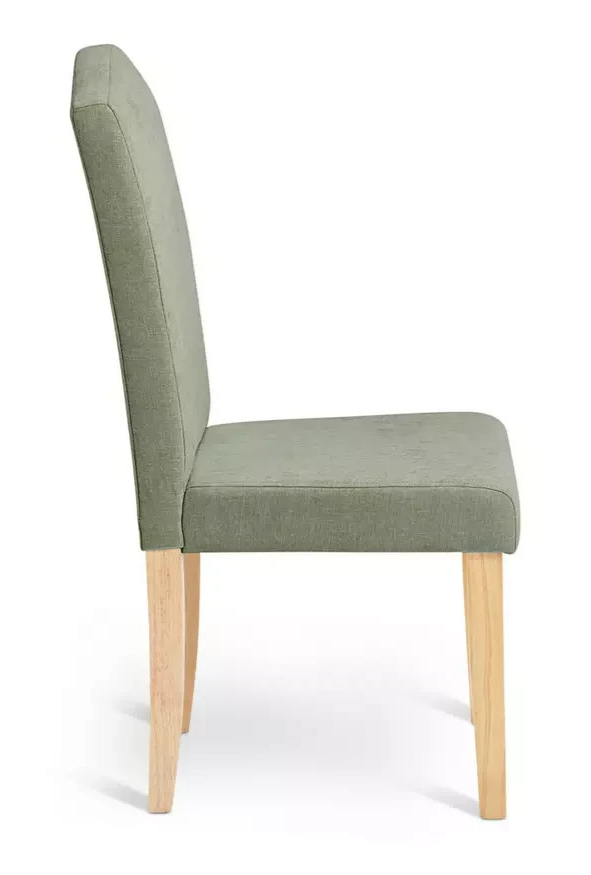 Home Midback Pair of Fabric Dining Chairs Green | Modern Kitchen Dining Seating