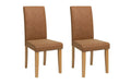 Home Pair of Faux Leather Dining Chair - Tan | Comfy and relaxed dinning chairs