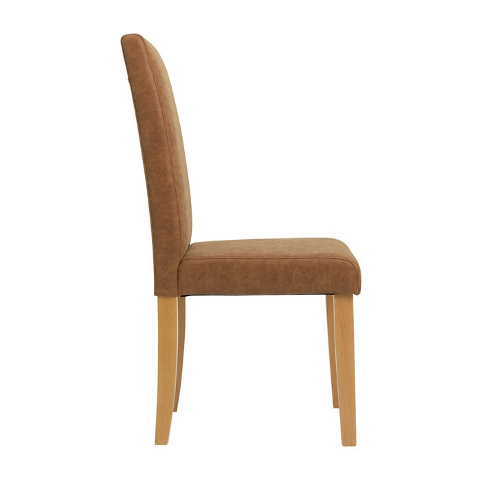 Home Pair of Faux Leather Dining Chair - Tan | Comfy and relaxed dinning chairs