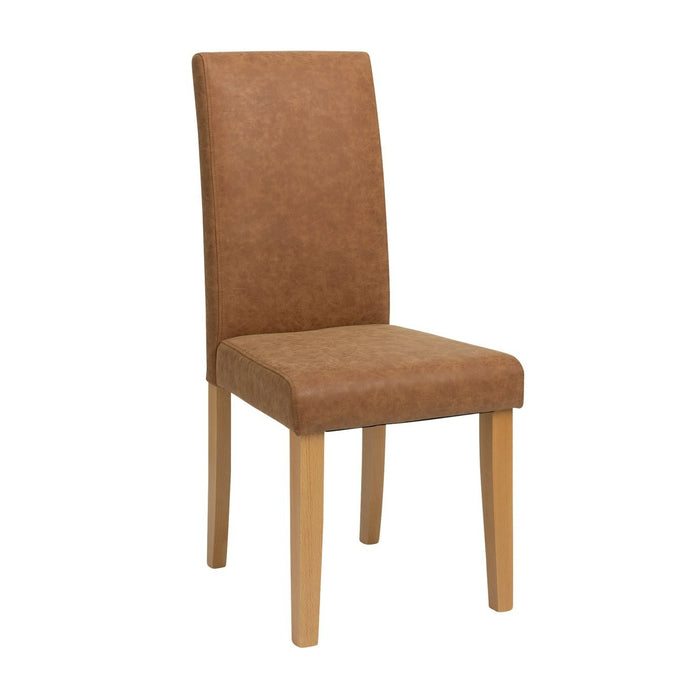 Home Pair of Faux Leather Dining Chair - Tan | Comfy and relaxed dinning chairs