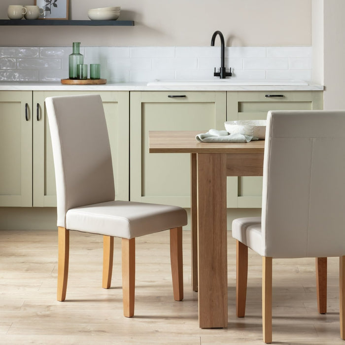 Home Pair of Midback Dining Chairs - Cream | Stylish Dining Accent