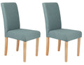 Home Pair of Midback Tweed Fabric Dining Chairs - Teal | Cozy Fabric Comfort
