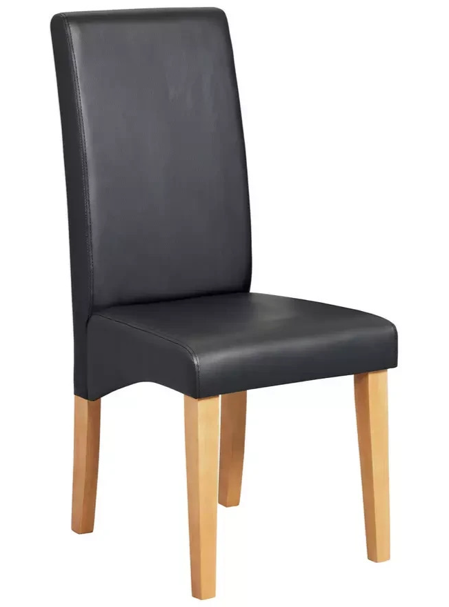 Home Pair of Skirted Dining Chairs Black | Upholstered Dining Room Chairs