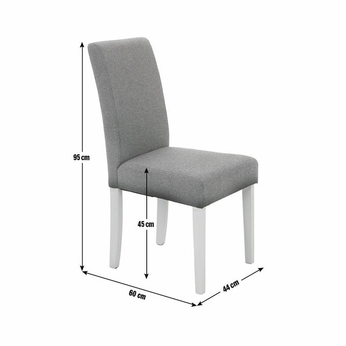 Home Pair of Tweed Fabric Dining Chairs - Grey | Textured Upholstered Comfort