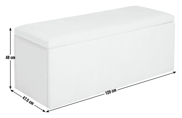 Home Pandora Velvet Storage Ottoman - Cream | Soft Textured Surface