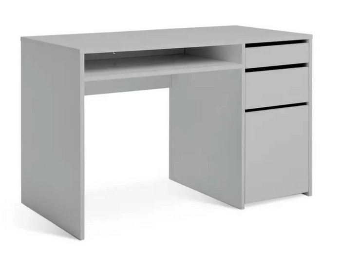 Home Pepper 2 Drawer Large Office Desk - Grey | Modern Computer Workstation