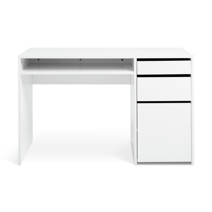 Home Pepper 2 Drawer Pedestal Office Desk - White | Modern Computer Workstation