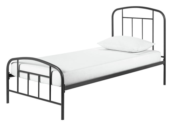 Home Pippa Single Metal Bed Frame - Dark Grey | Durable Sleeping Solution