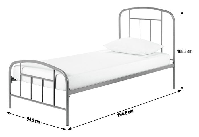 Home Pippa Single Metal Bed Frame - Dark Grey | Durable Sleeping Solution