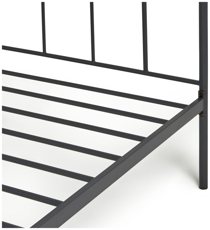 Home Pippa Single Metal Bed Frame - Dark Grey | Durable Sleeping Solution